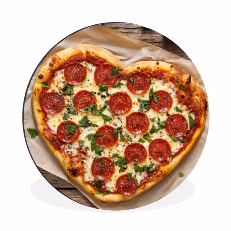 Wandcirkel - Aluminium - Pizza - Hart - Pepperoni - Tomaat — 1