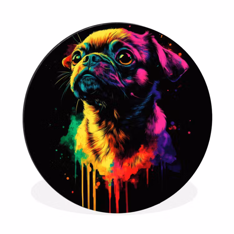 Wandcirkel - Aluminium - Puck - Hond - Verf - Kleuren — 1