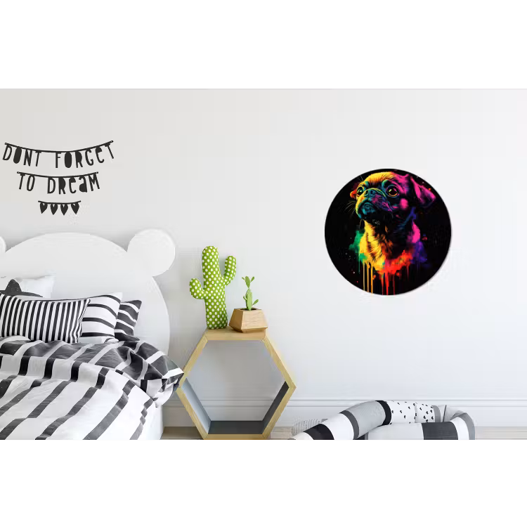 Wandcirkel - Aluminium - Puck - Hond - Verf - Kleuren — 5