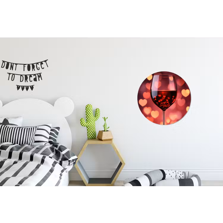 Wandcirkel - Aluminium - Rood - Wijn - Hartjes — 5