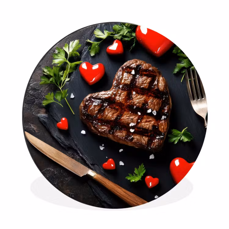 Wandcirkel - Aluminium - Steak - Hart - Bestek — 1