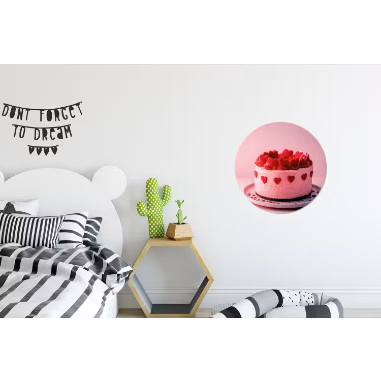 Wandcirkel - Aluminium - Taart - Hart - Roze — 5