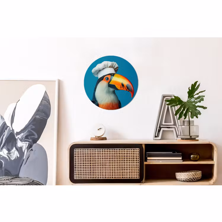 Wandcirkel - Aluminium - Toekan - Papegaai - Vogel - Koksmuts — 3