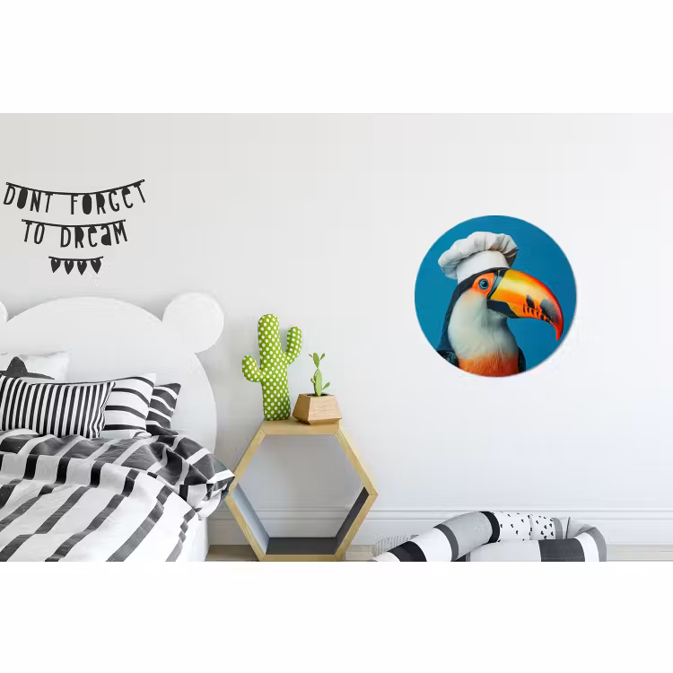 Wandcirkel - Aluminium - Toekan - Papegaai - Vogel - Koksmuts — 5