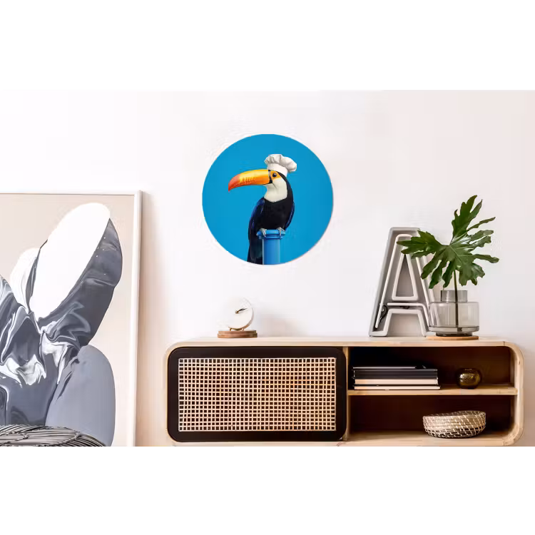 Wandcirkel - Aluminium - Tucan - Sokkel - Vogel - Koksmuts — 3