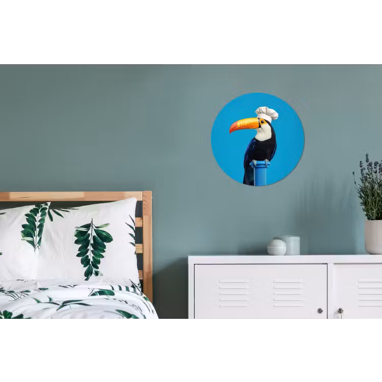Wandcirkel - Aluminium - Tucan - Sokkel - Vogel - Koksmuts — 4