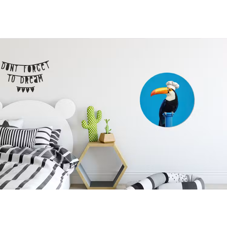 Wandcirkel - Aluminium - Tucan - Sokkel - Vogel - Koksmuts — 5