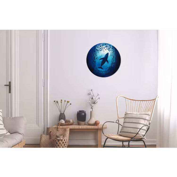Wandcirkel - Aluminium - Walvis - Vissen - Donkerblauw — 2