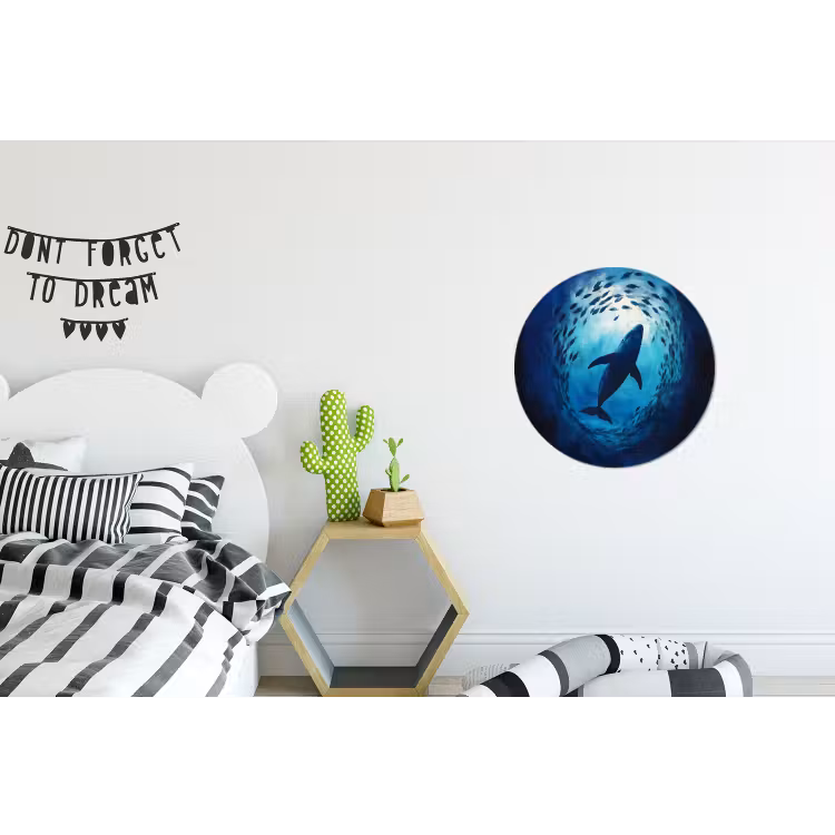 Wandcirkel - Aluminium - Walvis - Vissen - Donkerblauw — 5