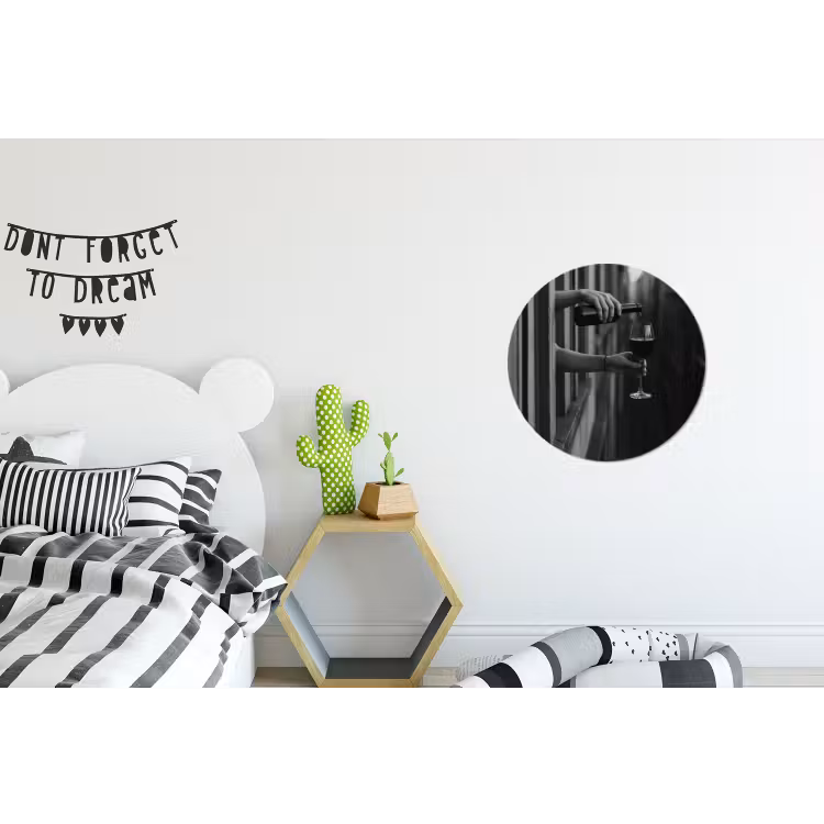 Wandcirkel - Aluminium - Wijnfles - Glas - Handen - Raam — 5