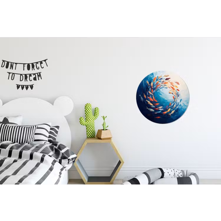 Wandcirkel - Aluminium - Zee - Vissen - Kleurrijk - Dynamisch — 5