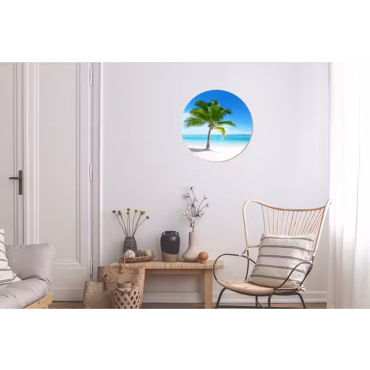 Wandcirkel - Aluminium - Palmboom - Strand - Zee - Zomer — 2