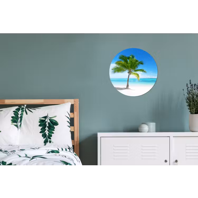 Wandcirkel - Aluminium - Palmboom - Strand - Zee - Zomer — 4