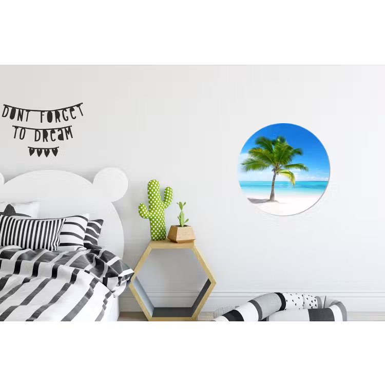 Wandcirkel - Aluminium - Palmboom - Strand - Zee - Zomer — 5
