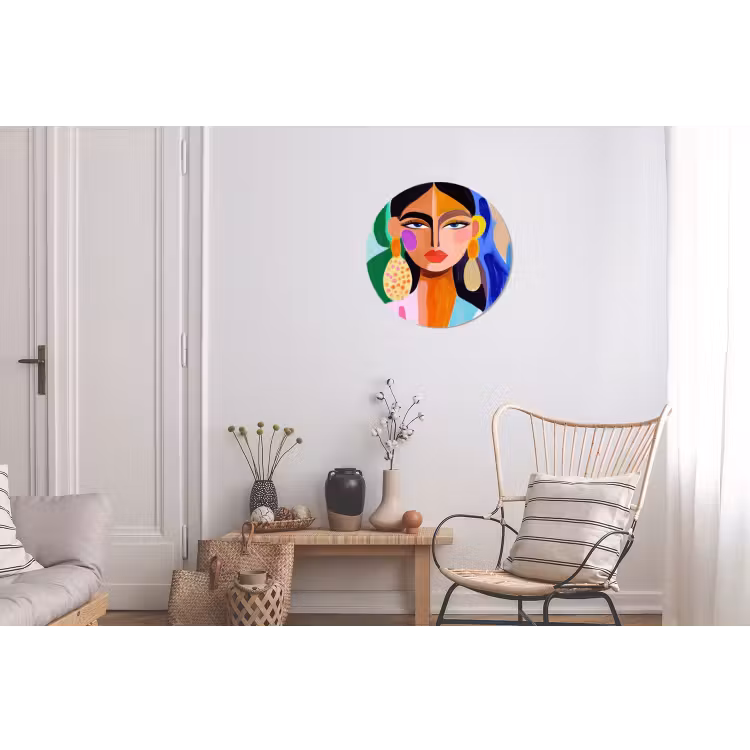 Wandcirkel - Aluminium - Portret - Vrouw - Modern — 2