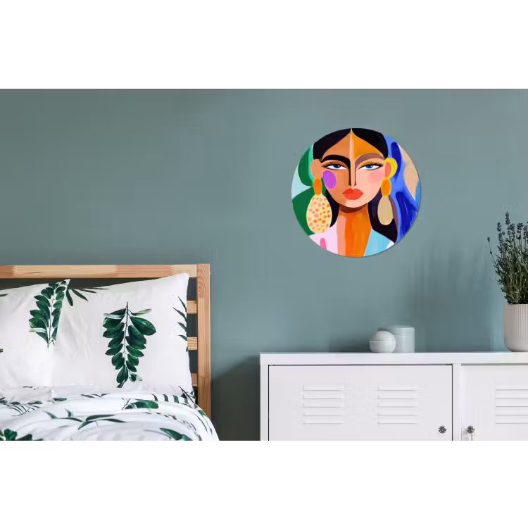 Wandcirkel - Aluminium - Portret - Vrouw - Modern — 4