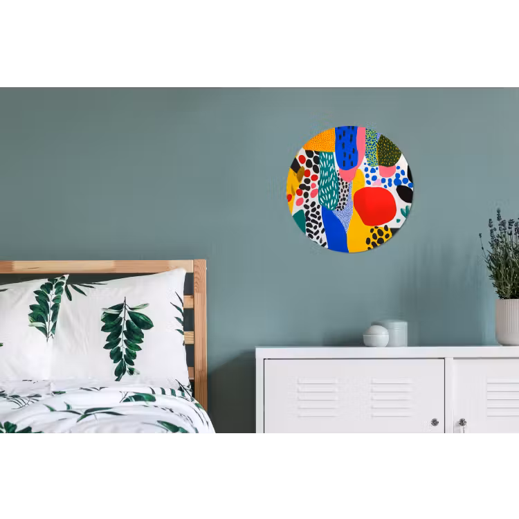 Wandcirkel - Aluminium - Stippen - Vormen - Modern - Kleuren — 4