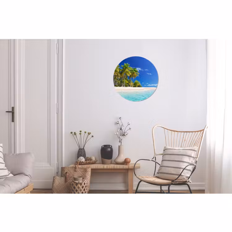 Wandcirkel - Aluminium - Strand - Zee - Palmboom - Zon - Zomer — 2