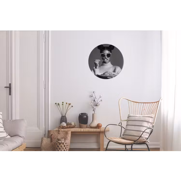 Wandcirkel - Aluminium - Vrouw - Pasta - Zonnebril — 2
