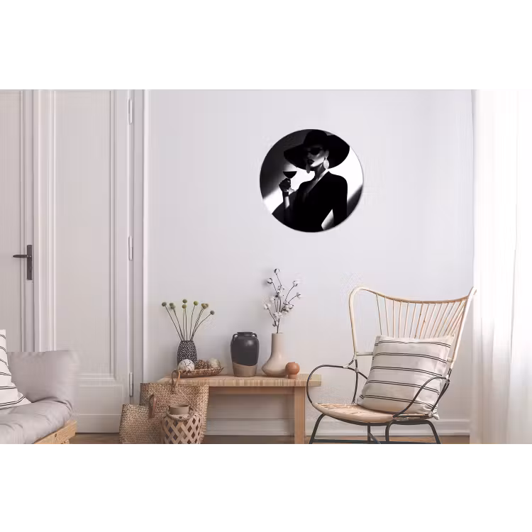 Wandcirkel - Aluminium - Vrouw - Wijn - Chic — 2