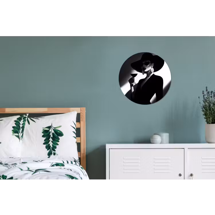 Wandcirkel - Aluminium - Vrouw - Wijn - Chic — 4