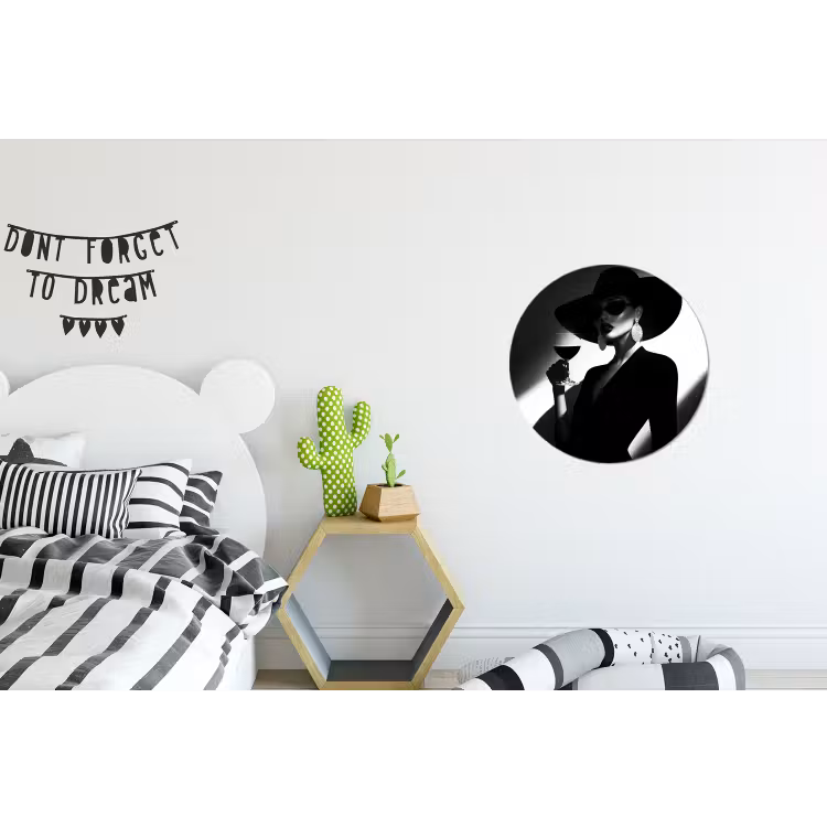Wandcirkel - Aluminium - Vrouw - Wijn - Chic — 5