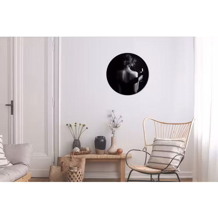 Wandcirkel - Aluminium - Vrouw - Wijn - Jurk — 2