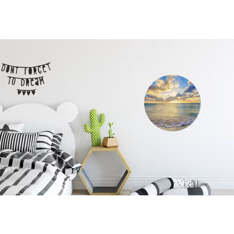 Wandcirkel - Aluminium - Zee - Strand - Wolken - Zon — 5