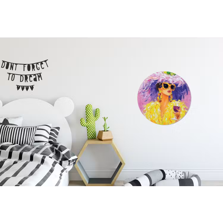 Wandcirkel - Aluminium - Zonnebril - Vrouw - Jas - Veren — 5