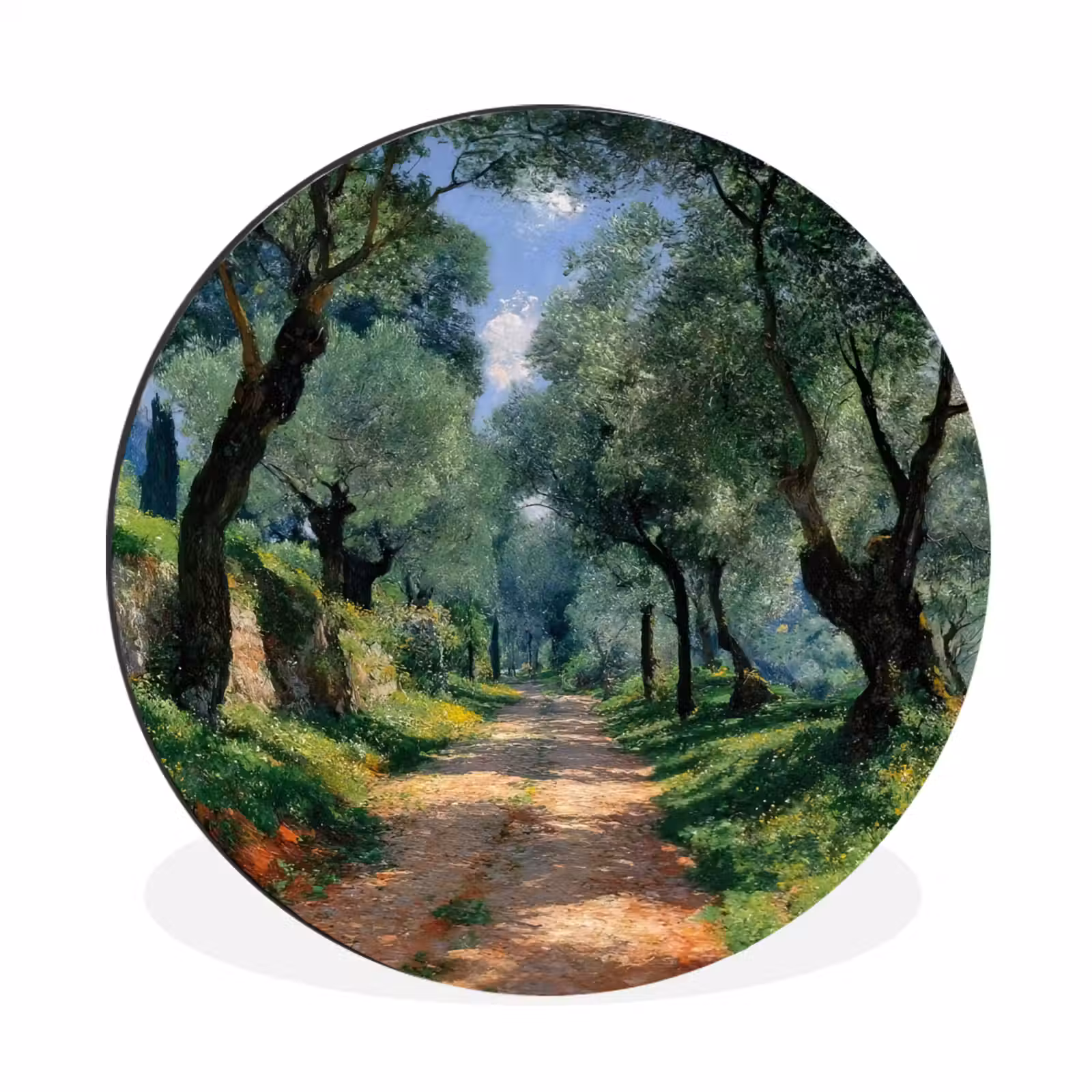 Wandcirkel - Aluminium - Pad - Bomen - Schaduw - — 1