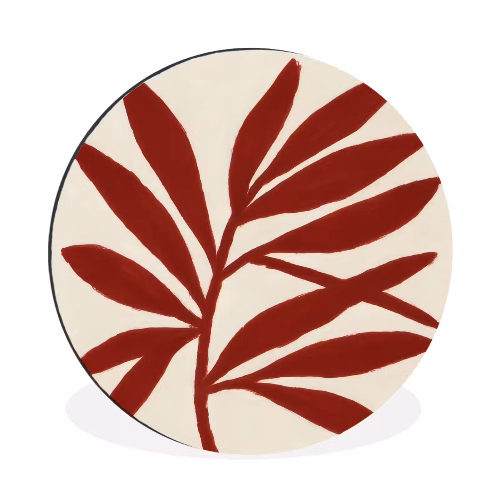 Wandcirkel - Aluminium - Tak - Bladeren - Rood — 1