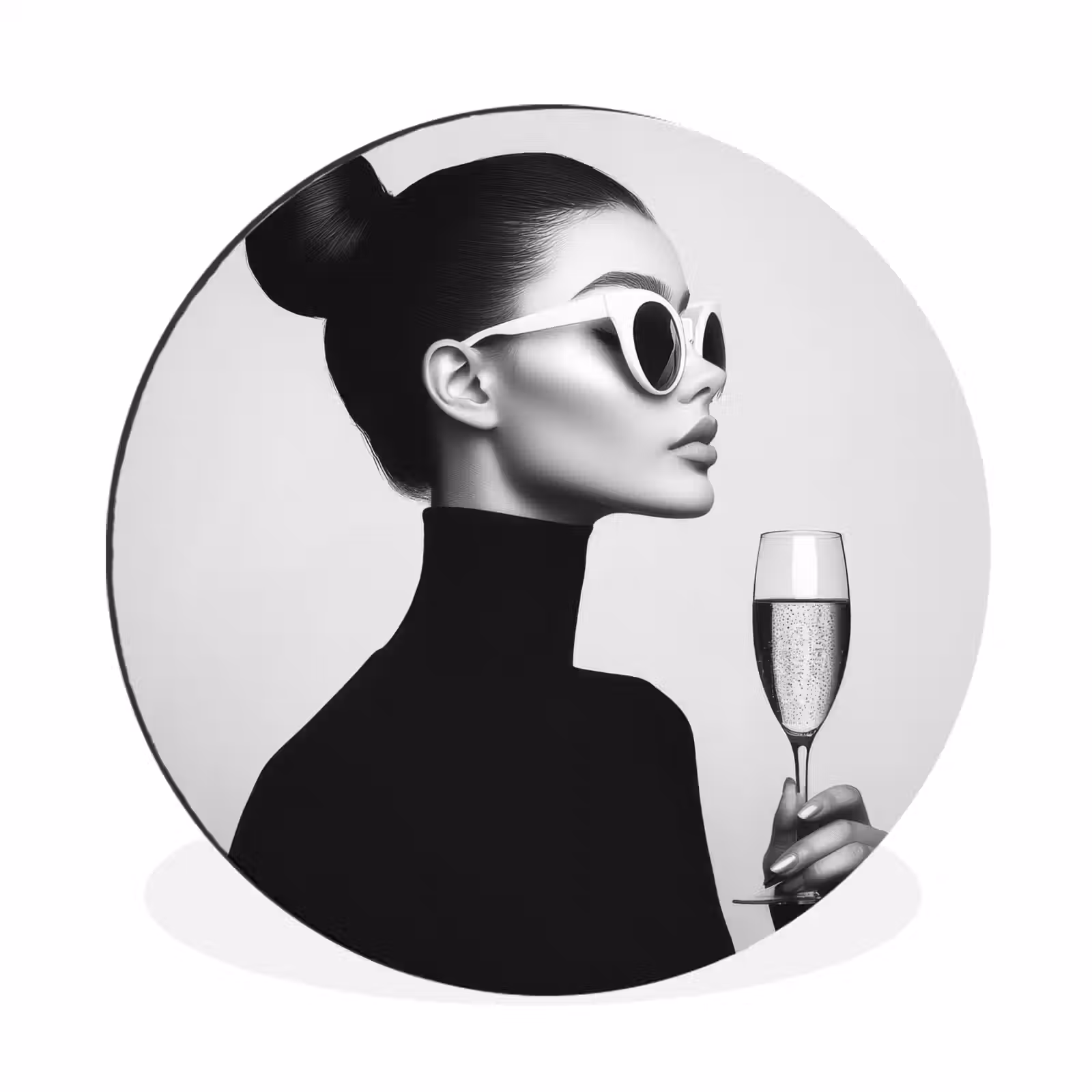 Wandcirkel - Aluminium - Vrouw - Champagne - Modern — 1