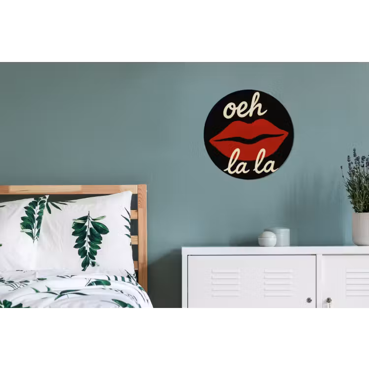 Wandcirkel - Aluminium - Lip - Rood - Quote — 4