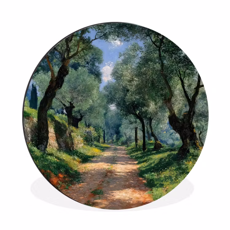 Wandcirkel - Aluminium - Pad - Bomen - Schaduw - — 1