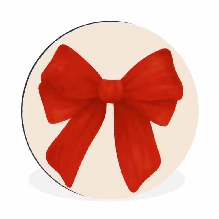 Wandcirkel - Aluminium - Strik - Symmetrisch - Rood - Lint — 1