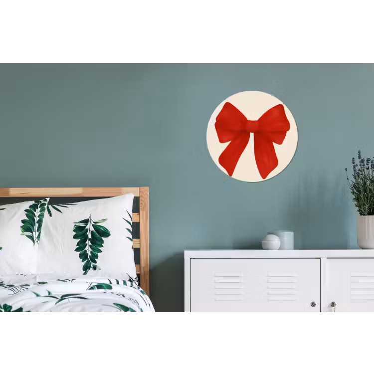 Wandcirkel - Aluminium - Strik - Symmetrisch - Rood - Lint — 4