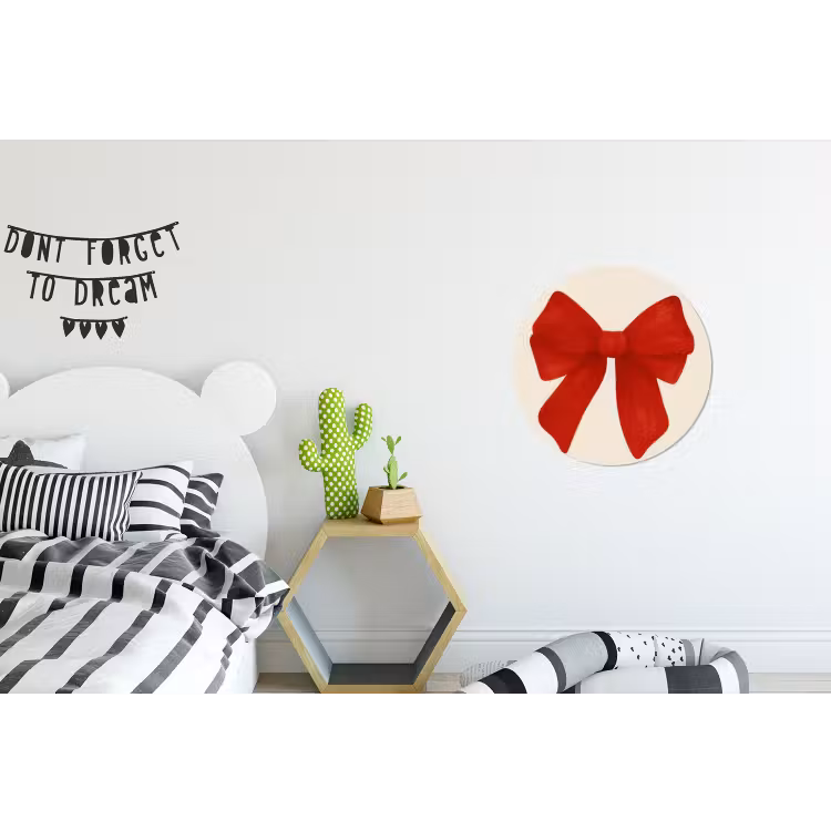 Wandcirkel - Aluminium - Strik - Symmetrisch - Rood - Lint — 5