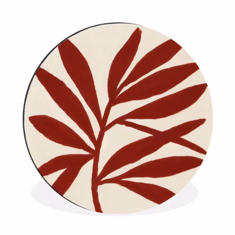 Wandcirkel - Aluminium - Tak - Bladeren - Rood — 1
