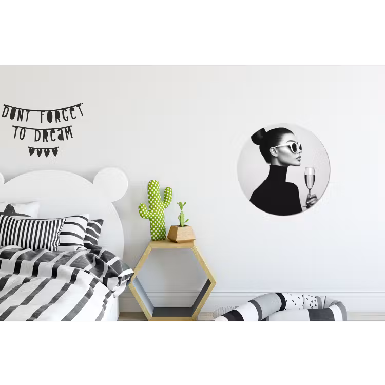 Wandcirkel - Aluminium - Vrouw - Champagne - Modern — 5