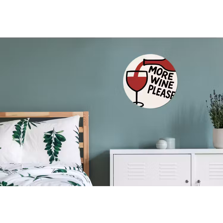 Wandcirkel - Aluminium - Wijnfles - Quote - Rood - Glas — 4