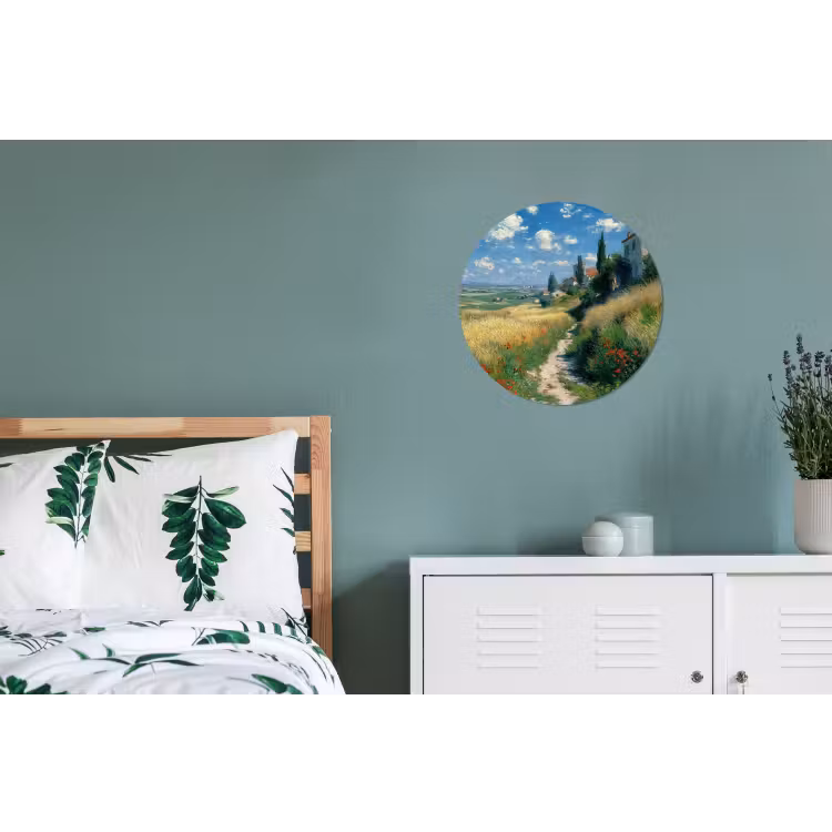 Wandcirkel - Aluminium - Zandpad - Huis - Bomen - Grasveld — 4