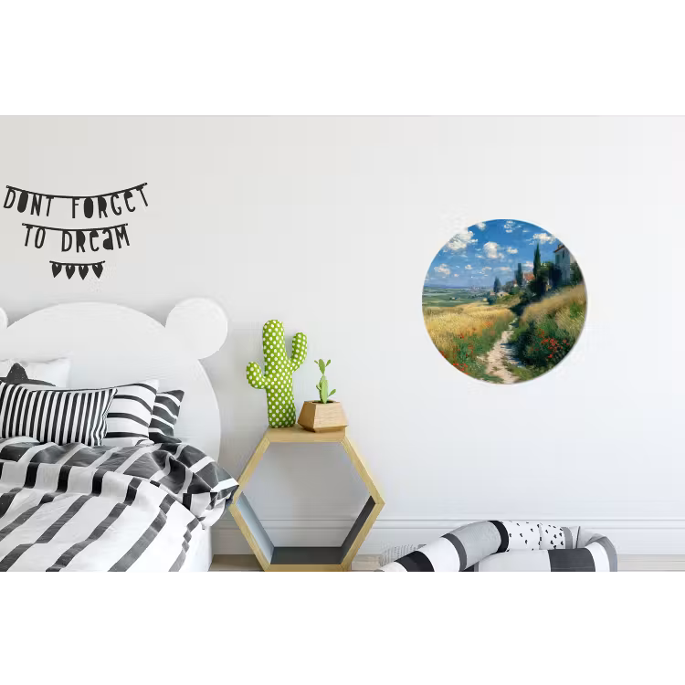 Wandcirkel - Aluminium - Zandpad - Huis - Bomen - Grasveld — 5