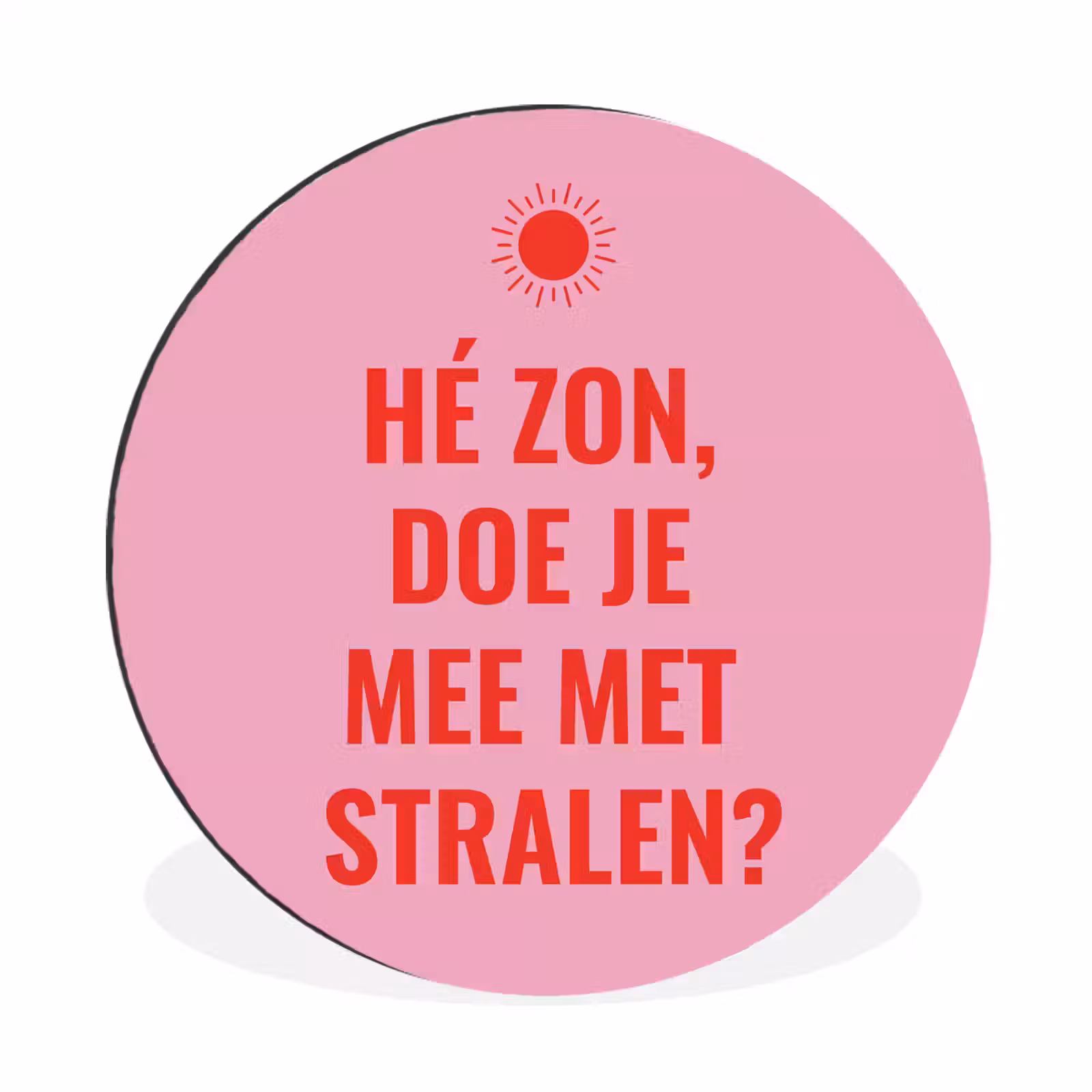 Wandcirkel - Aluminium - Roze - Zon - Quote — 1