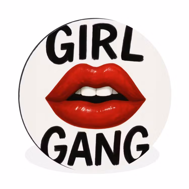 Wandcirkel - Aluminium - Lip - Girl - Rood - Letters — 1