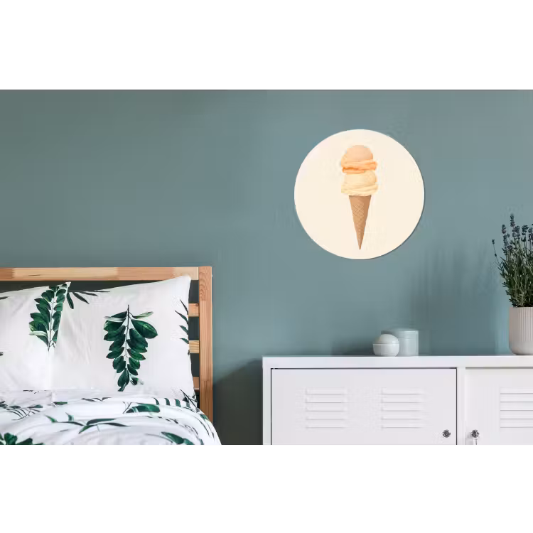 Wandcirkel - Aluminium - Minimalistisch - Schepijs - Hoorntje - Beige — 4