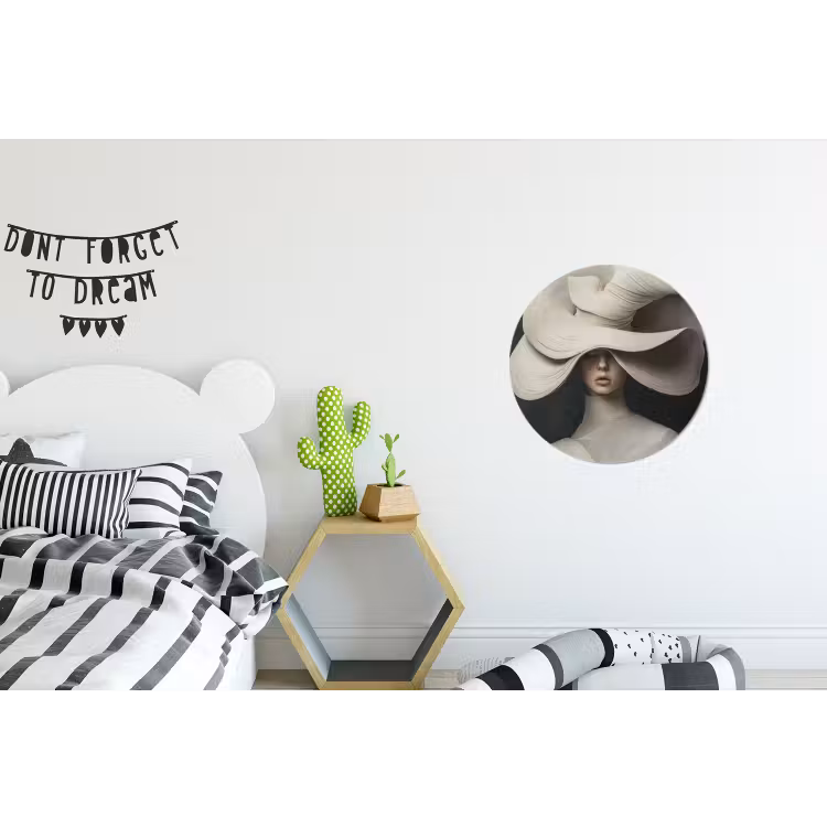 Wandcirkel - Aluminium - Modern - Vrouw - Hoed — 5