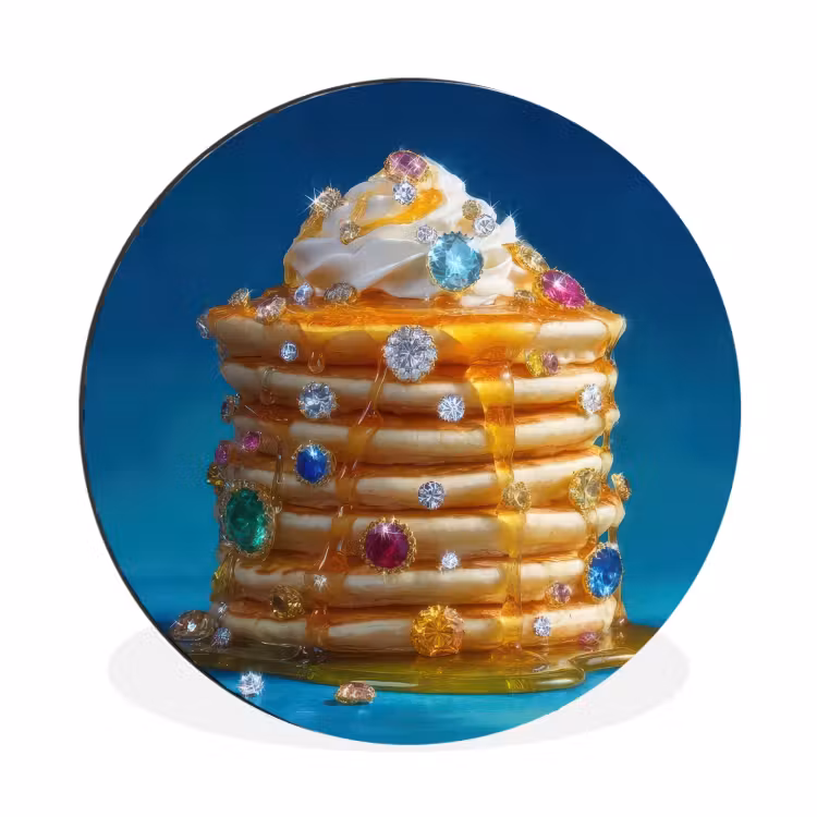 Wandcirkel - Aluminium - Pannenkoeken - Steentjes - Glitter - Slagroom — 1