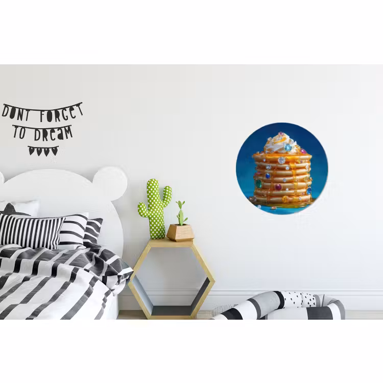 Wandcirkel - Aluminium - Pannenkoeken - Steentjes - Glitter - Slagroom — 5