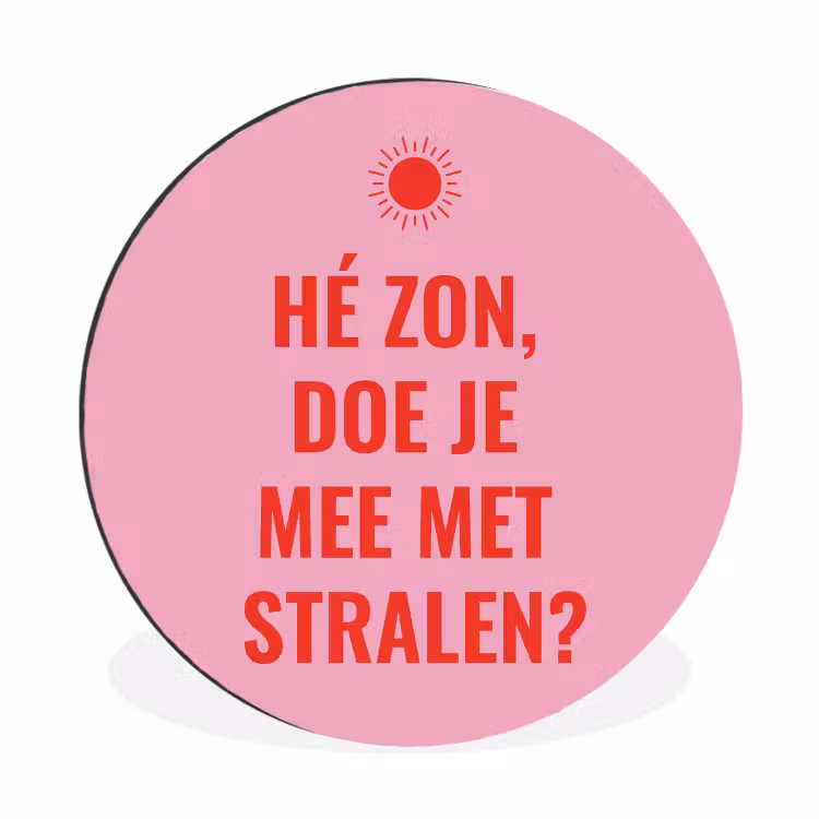 Wandcirkel - Aluminium - Roze - Zon - Quote — 1