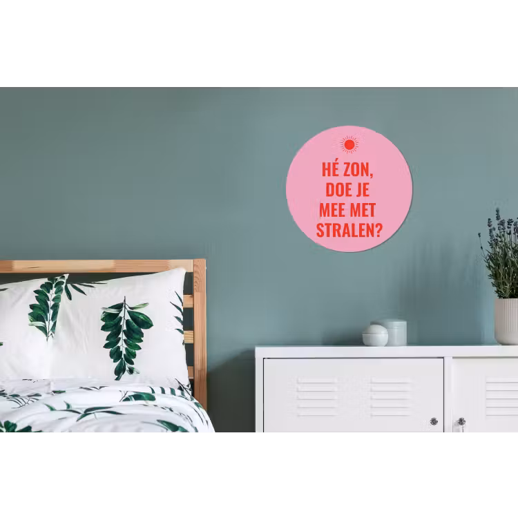Wandcirkel - Aluminium - Roze - Zon - Quote — 4